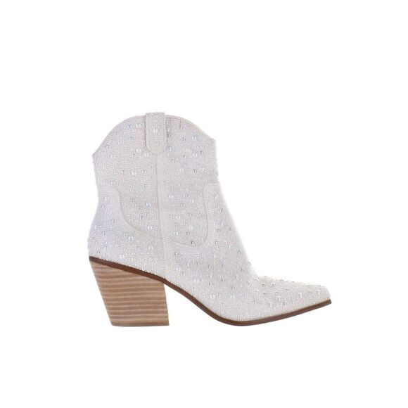 Betsey Johnson Shoes - Betsey Johnson Womens Emory White Ankle Boots Size 9 Medium (B, M)